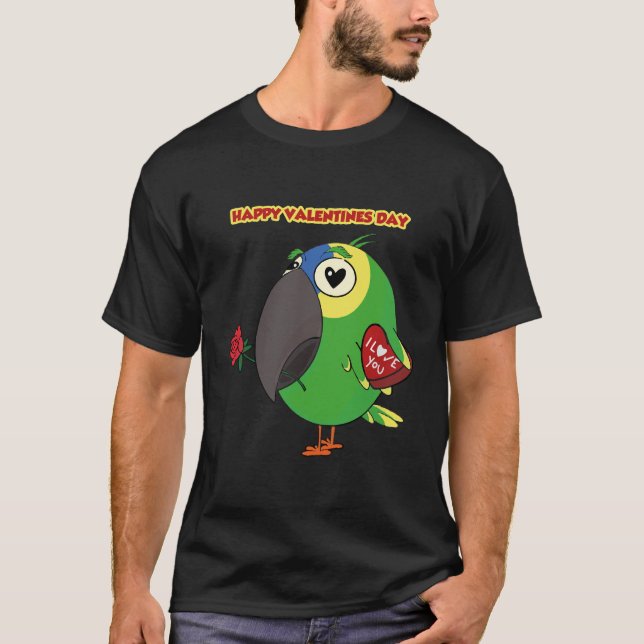 Camiseta Dia dos Namorados do Papagaio, amor do papagaio, h (Frente)