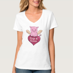 Camiseta Dia dos Namorados do Porco Beijos de Porco