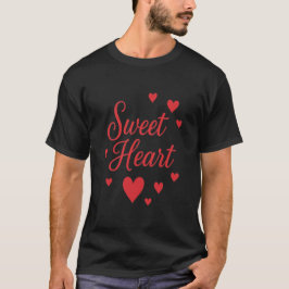 Camiseta Dia dos Namorados Doce Coração Preto