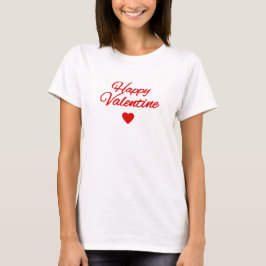 Camiseta Dia dos namorados elegante branco e vermelho