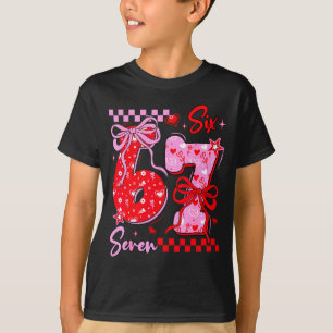Camiseta Dia dos Namorados engraçado 67 Meme 6 7 Arco de Na