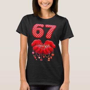 Camiseta Dia dos Namorados Engraçado 67 Seis Sete Coração d