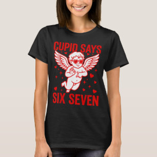Camiseta Dia dos Namorados engraçado Cupido Diz Seis Sete M