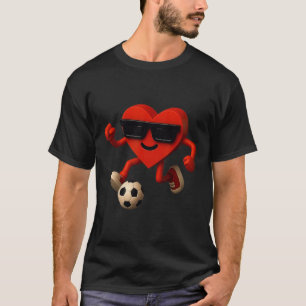 Camiseta Dia dos Namorados Futebol Fofo Engraçado Coração M