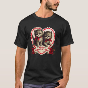 Camiseta Dia dos Namorados Gato Gatinho Retro Val