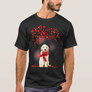 Camiseta Dia dos Namorados Golden Retriever Árvore Coração