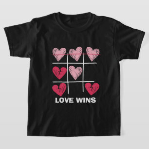 Camiseta Dia dos Namorados Jogo da Velha Amor Vence