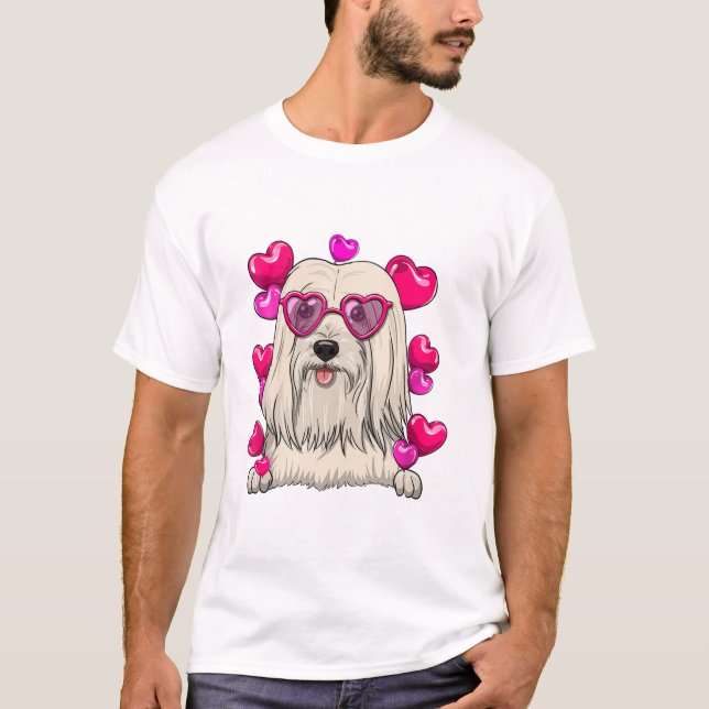Camiseta Dia dos Namorados Lhasa Apso (Frente)