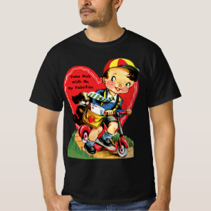 Camiseta Dia dos Namorados Retrô, Menino Antigo em uma Lamb