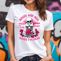 Camiseta Dia dos Namorados Rosas São Vermelhas Por
