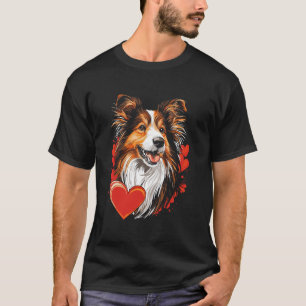 Camiseta Dia dos Namorados Shetland Sheepdog Vetor