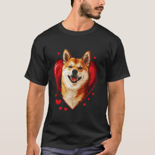 Camiseta Dia dos Namorados Shiba Inu Dia dos Namorados