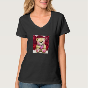Camiseta Dia dos Namorados Urso de Coração de Amor Teddy Na