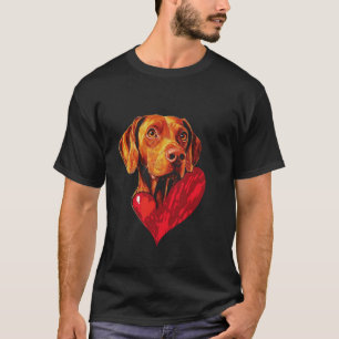 Camiseta Dia dos Namorados Vizsla Cão Vetor Coração