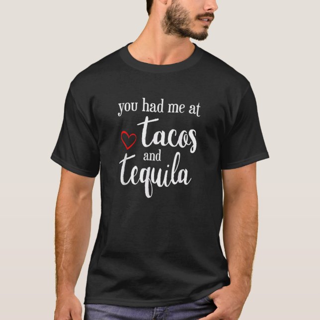 Camiseta Dia dos Namorados Você Me Conquistou Com Tacos E T (Frente)
