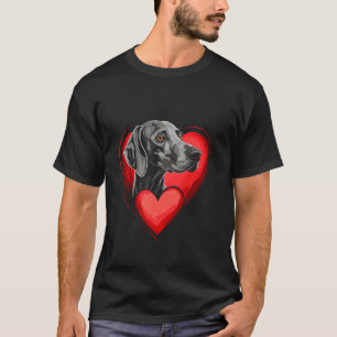 Camiseta Dia dos Namorados Weimaraner Coração de Cachorro