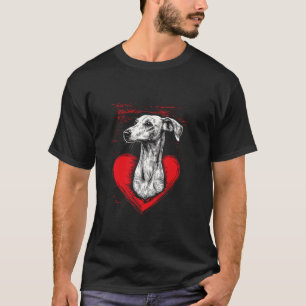 Camiseta Dia dos Namorados Whippet Cão do Dia dos Namorados