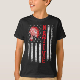 Camiseta Dia dos Nativos Americanos Bandeira EUA Cherokee I