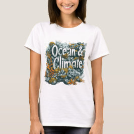 Camiseta Dia dos Oceanos - Texto sobre Oceanos e Clima com