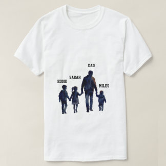Camiseta Dia dos Pais Aquarela Família Pôr do Sol