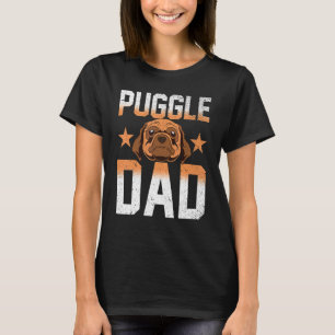 Camiseta Dia dos Pais de Cães Machos Pai Puggle Dono de Ani