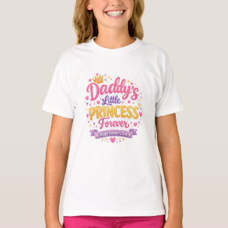 Camiseta Dia dos Pais Design de Amor Fofo Papai e Filha