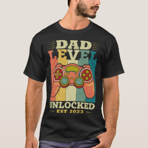 Camiseta Dia dos pais do Novo papai 2023 destravado no níve