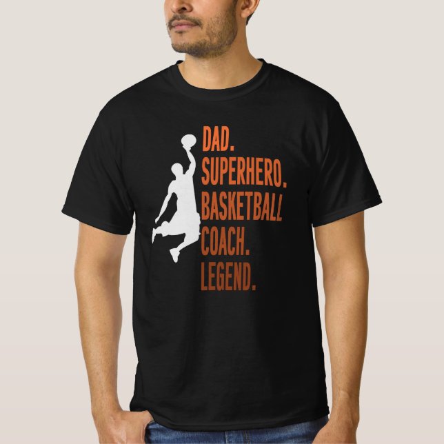 Camiseta Dia dos Pais do Treinador de Super Herói pai de Ba (Frente)