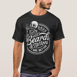 Camiseta Dia dos Pais Engraçado Pais Com Barbass E Tatuagen