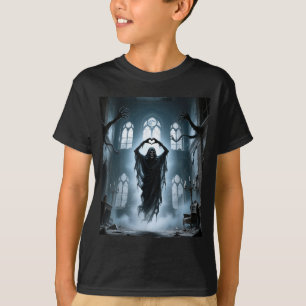 Camiseta dia dos pais fantasma coração mãos horror assustad