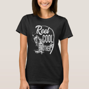 Camiseta Dia dos Pais masculino Carretel de pesca Irmão leg