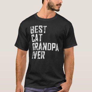Camiseta Dia dos Pais Melhor Gato Avô de Todos os Tempos Vi
