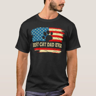 Camiseta Dia dos Pais Melhor Pai de Gato de Sempre Retro Ba
