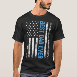 Camiseta Dia dos Pais Melhor Pai de Todos Com a Bandeira Am