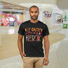 Camiseta Dia dos Pais "Meu Papai é meu Herói"