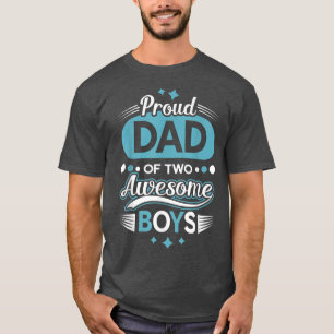 Camiseta Dia dos Pais Orgulhoso Pai de Dois Meninos Incríve