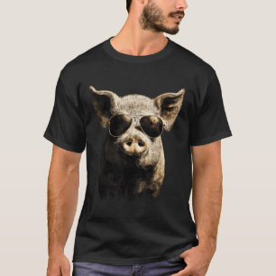 Camiseta Dia dos Pais Porco Vintage Para Homens Amantes Eng