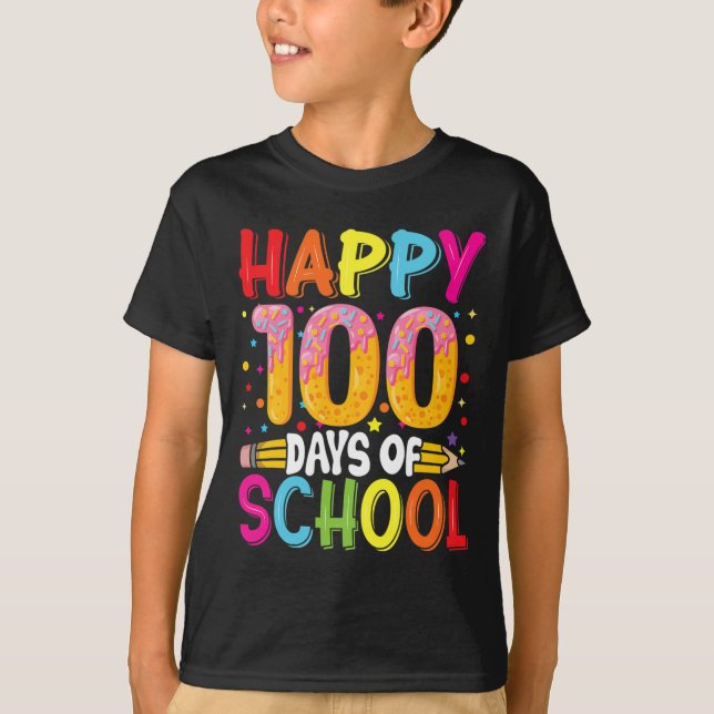 Camiseta Dia dos Professores Crianças Felizes 100 Dias 5 (Frente)