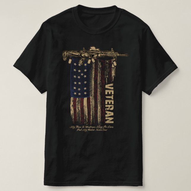 Camiseta dia dos veteranos com bandeira americana (Frente do Design)
