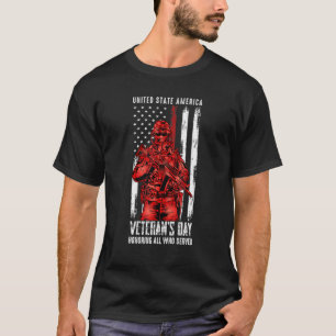 Camiseta Dia dos Veteranos Honrando Todos Os Que Serviram