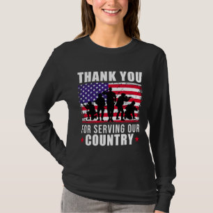 Camiseta Dia dos Veteranos Obrigado pelo Exército de Servi