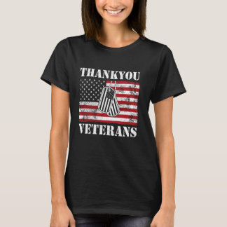 Camiseta Dia dos Veteranos Obrigado Veteranos Bandeira Amer