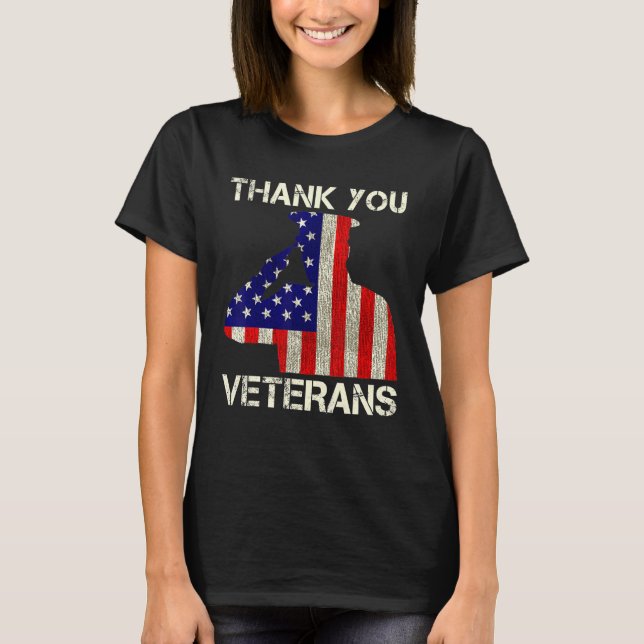 Camiseta Dia dos Veteranos Obrigado Veteranos Memorial Patr (Frente)