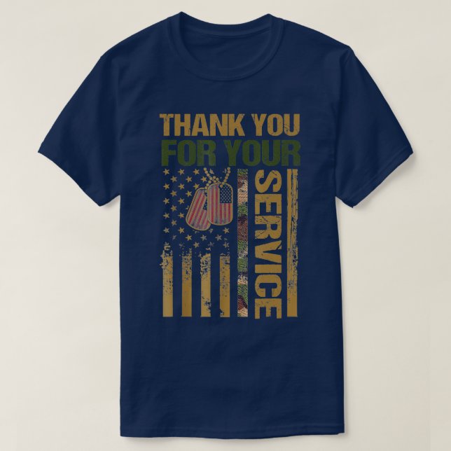 Camiseta Dia dos Veteranos Obrigado Vetores Dia das Memória (Frente do Design)