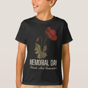 Camiseta Dia dos Veteranos Para Não Esquecermos A Flor Verm