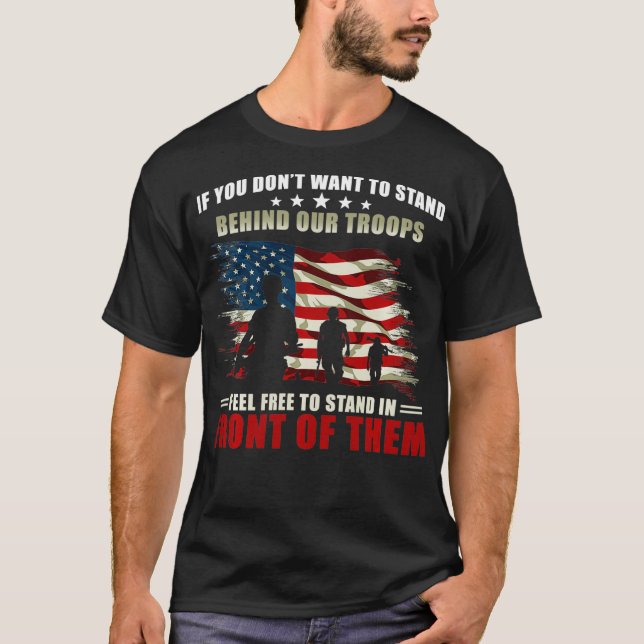 Camiseta Dia dos Veteranos Se não quiser ficar atrás de nós (Frente)