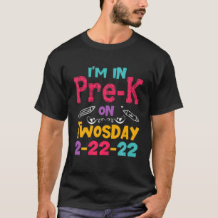 Camiseta Dia Engraçado Fevereiro 2-22-22 Vinte Dias Pré-K