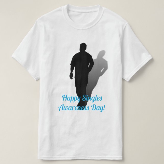 Camiseta Dia Feliz de Conscientização dos Solteiros (Frente do Design)