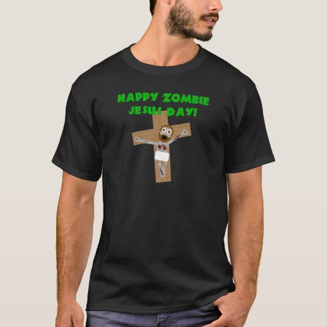 Camiseta Dia feliz de Jesus do zombi (Frente)