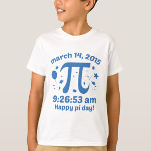 Camiseta Dia feliz do Pi! - 9:26 do dia 2015 - 3.14.15 do